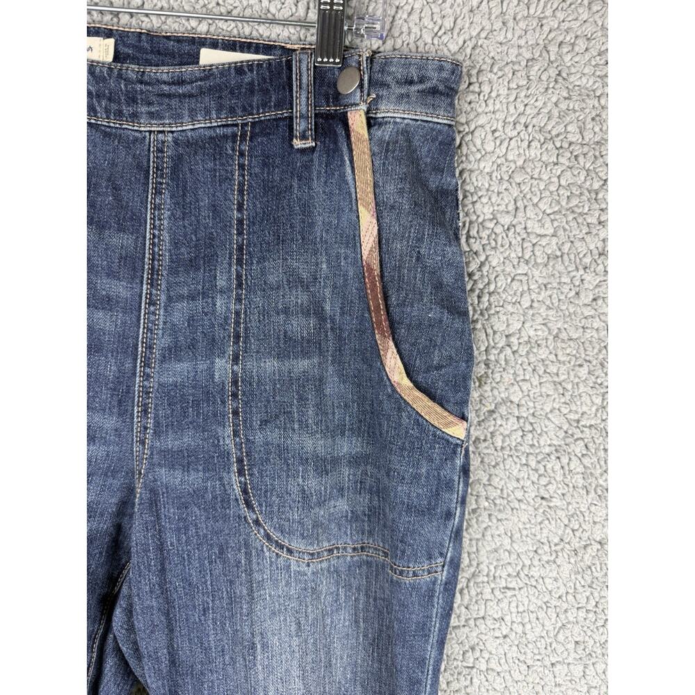 Anthropologie Pilcro Size 28 Ultra High Rise Plaid Trim Boyfriend Jeans Relaxed - Picture 2 of 11